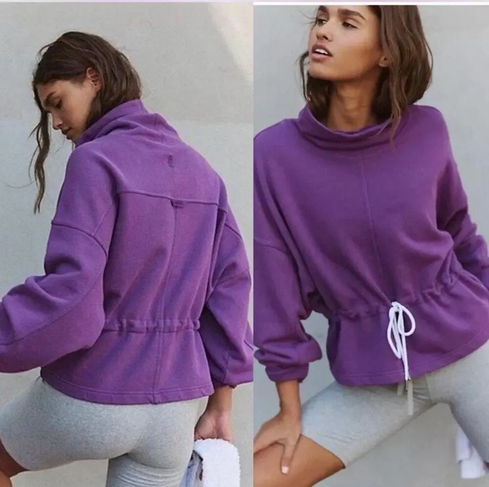 Free People Movement Remi Cowl-Neck Drawstring Pullover Hoodie/Sweatshirt- NWT